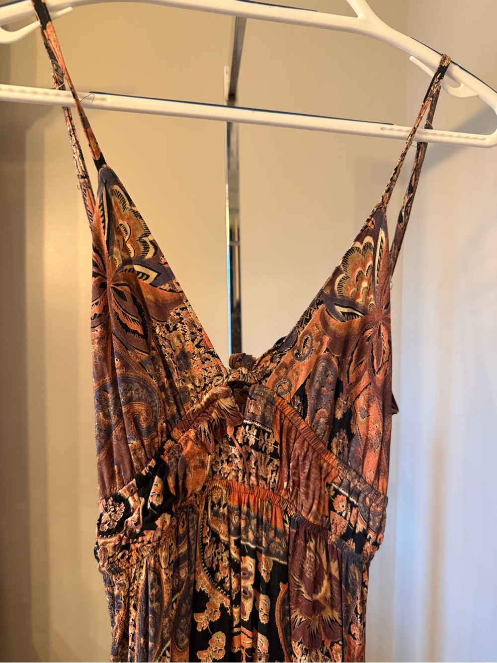 Angie Brown Paisley V-Neck Maxi Dress - Picture 2 of 5